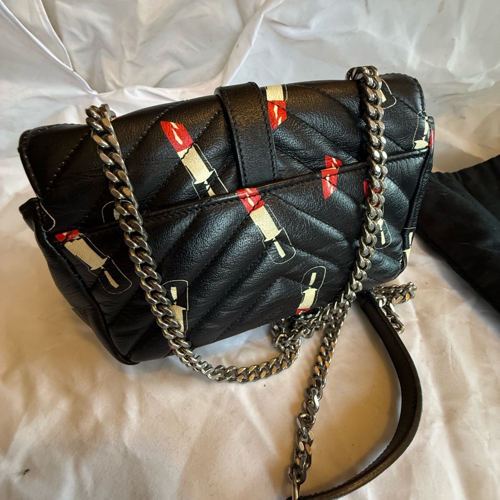 Yves Saint Laurent YSL monogram matelesse mini quilted Lipstick Bag - Picture 8 of 16